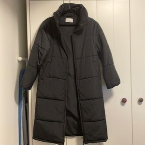 Oak and fort grey long puffer jacket